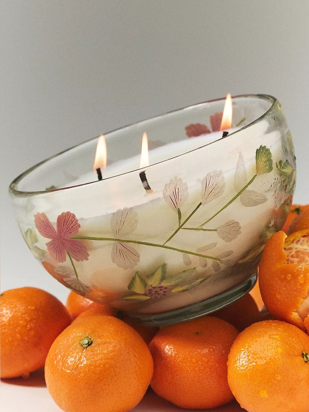 NEW ANTHROPOLOGIE ETCHED GLASS CANDLE